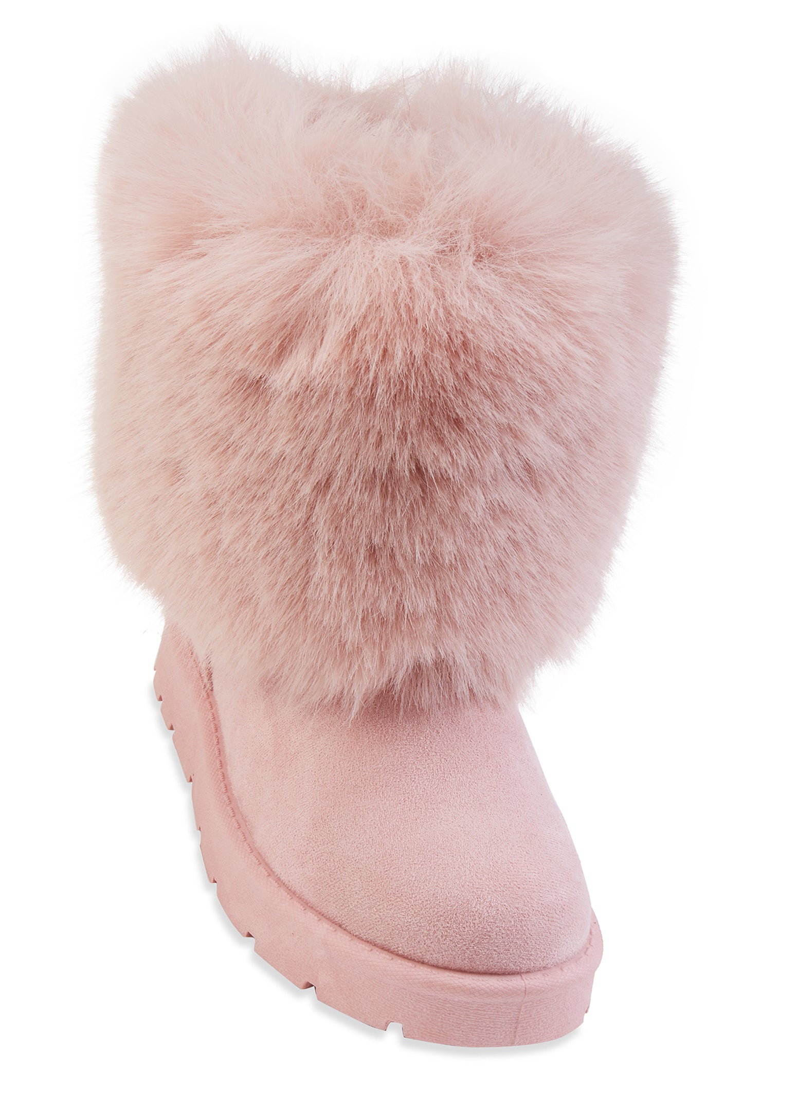 Røg andrageren reagere Solid Faux Fur Cuff Boots - Pink