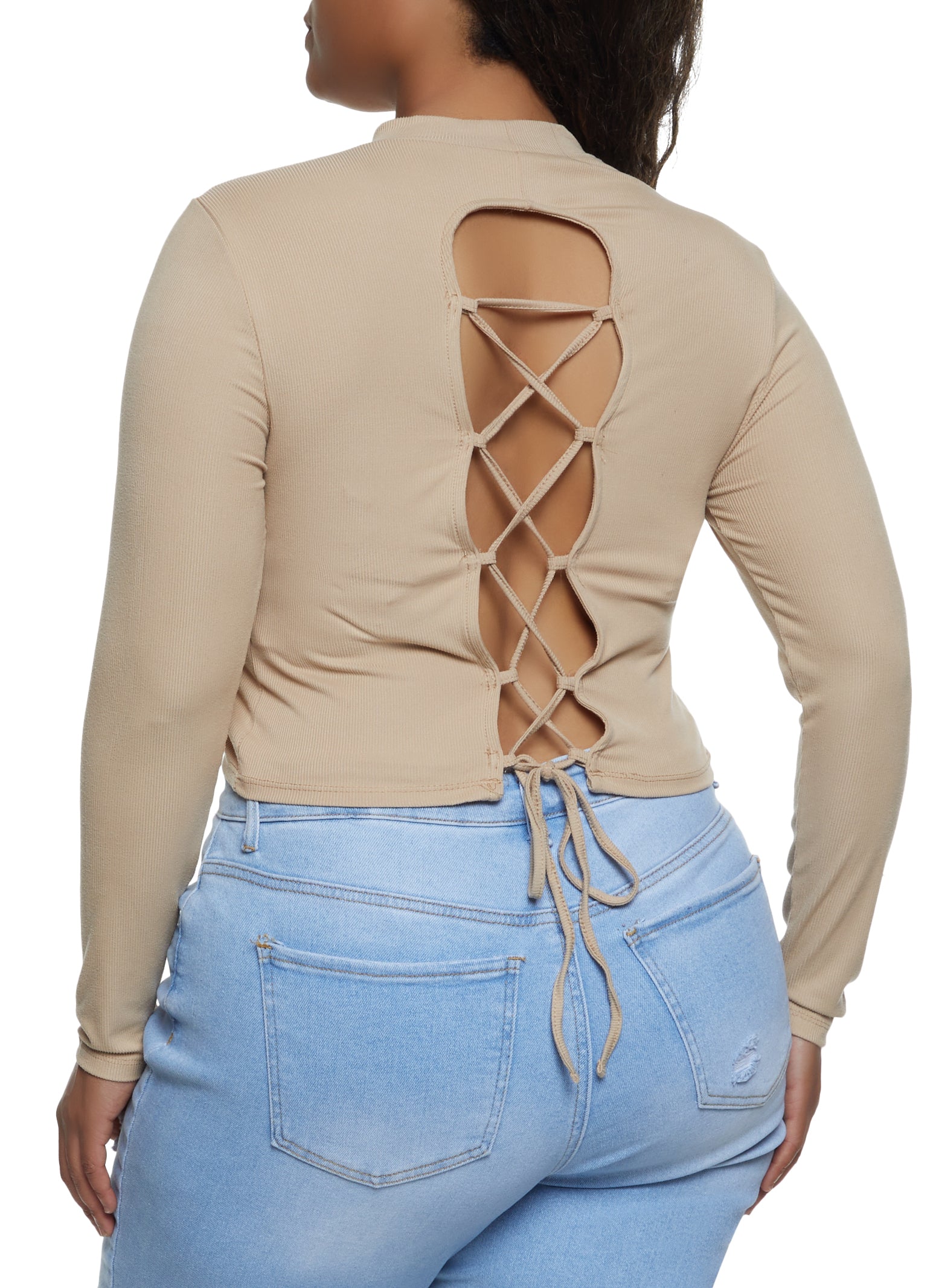 lace up layering top