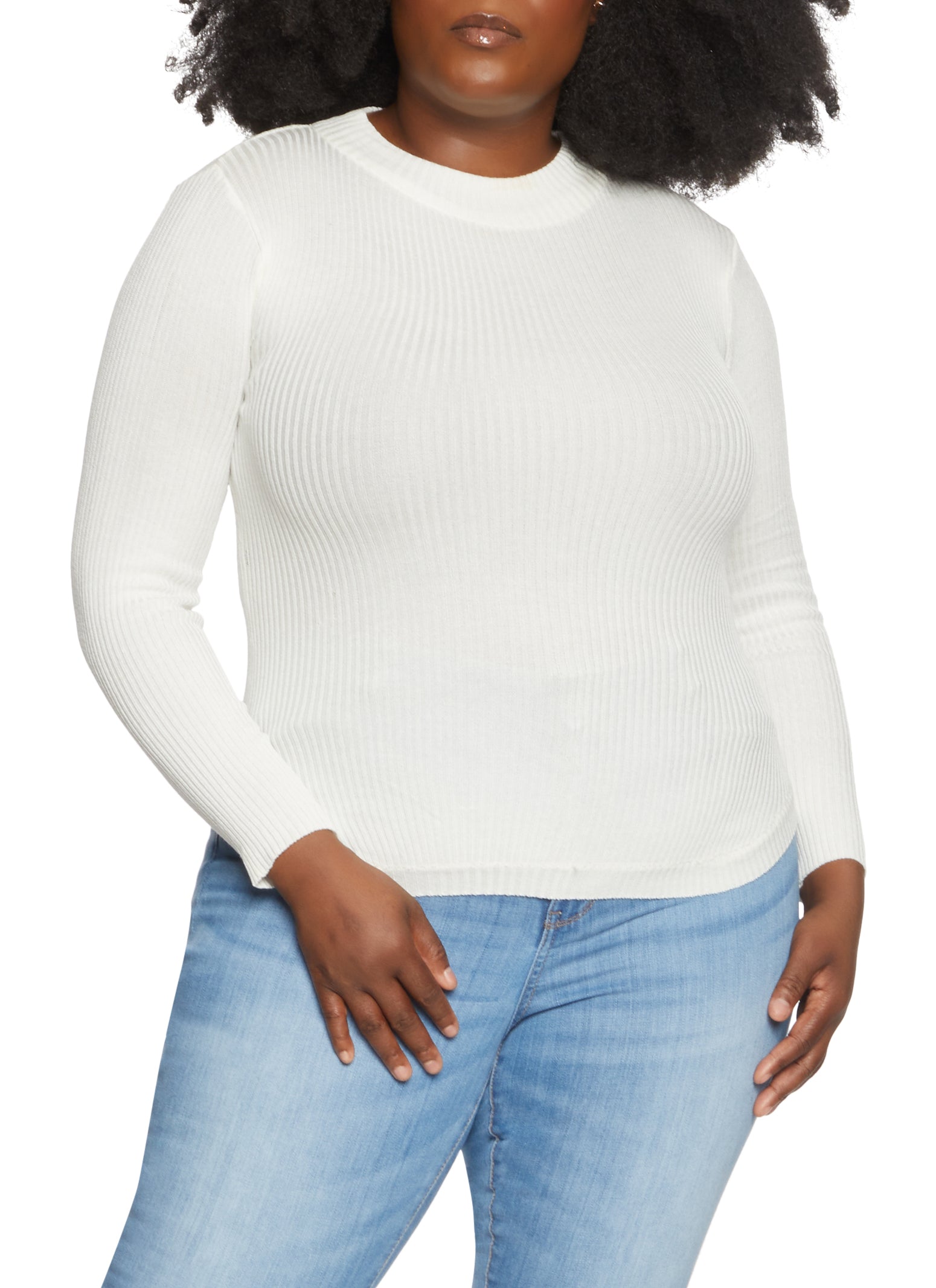 rib knit mock turtleneck