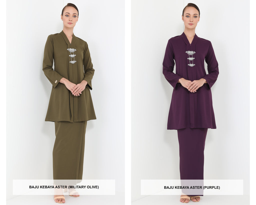 Baju Kebaya Aster 2020 (Military Olive & Purple)