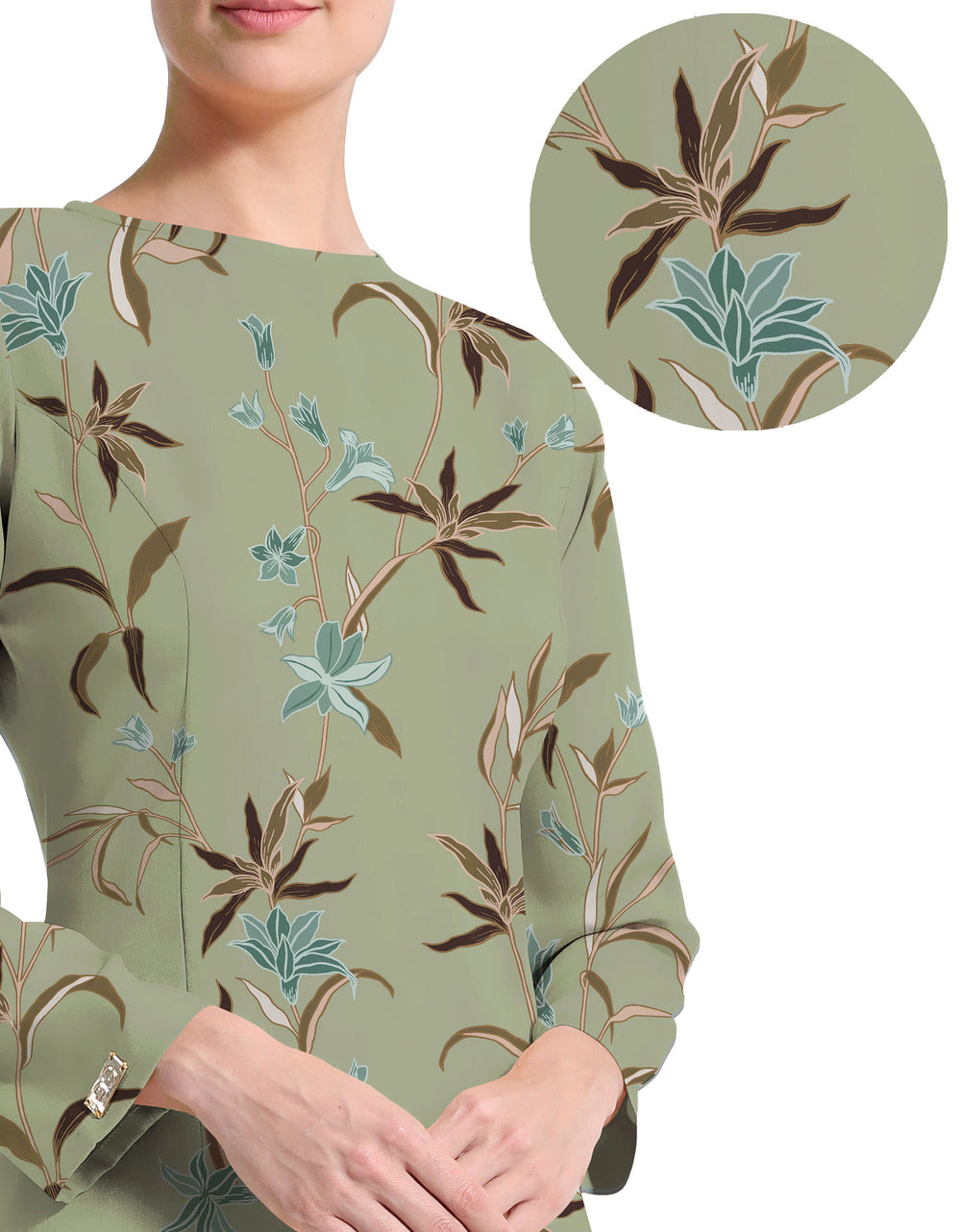 Rosa Crepe Adryana (Laurel Green)