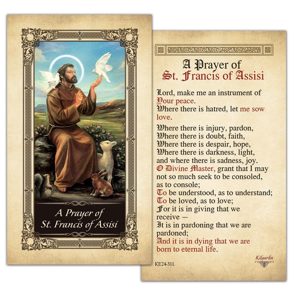 St. Francis of Assisi Kilgarlin Laminated Prayer Card – ShopCatholic