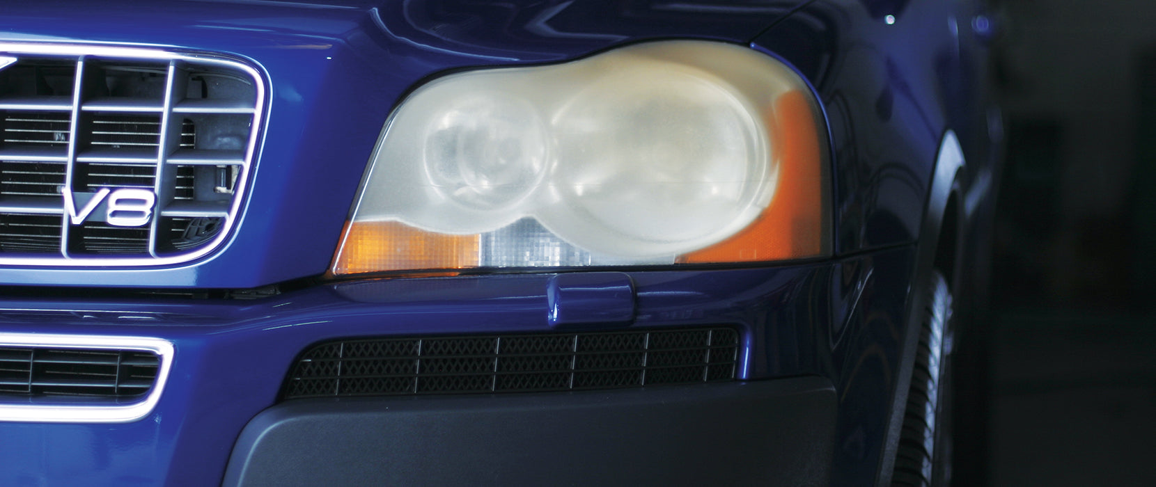 closeup of car hood