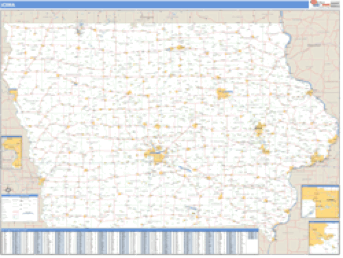 Iowa Zip Code Wall Map