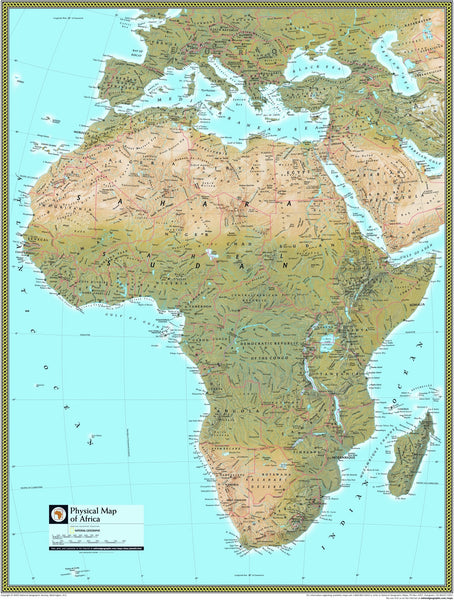 This Physical Africa Wall Map By National Geographic Brings The African Continent To Life 4531