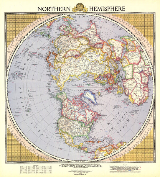 National Geographic Northern Hemisphere Map