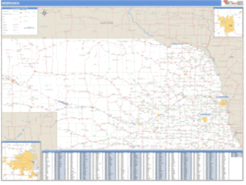 Nebraska Zip Code Wall Map 7411