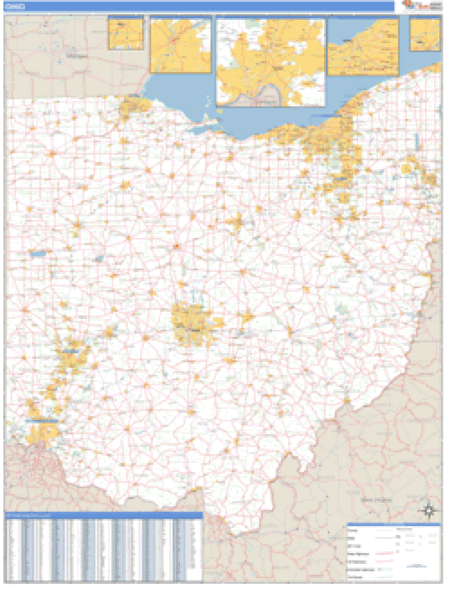 Ohio ZIP Code Wall Map | Maps.com.com