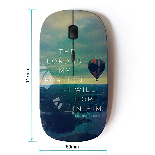 Optical 2.4G Wireless Computer Mouse KOOLmouse BIBLE VERSE GOD IS BIGGER 