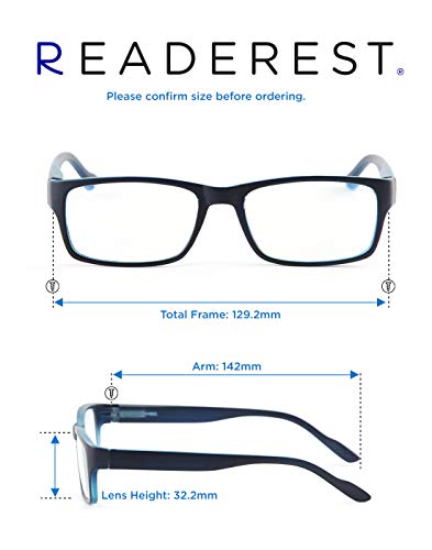 Spring Loaded Hinges Anti Reflective and Scratch Resistant Lenses Readerest Glasses Blue Light Blocking Glasses For Gaming 