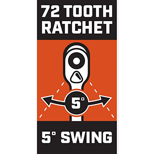 CRW6 Crescent 3/8 Drive 72 Tooth Quick Release Teardrop Ratchet 10-1/4 
