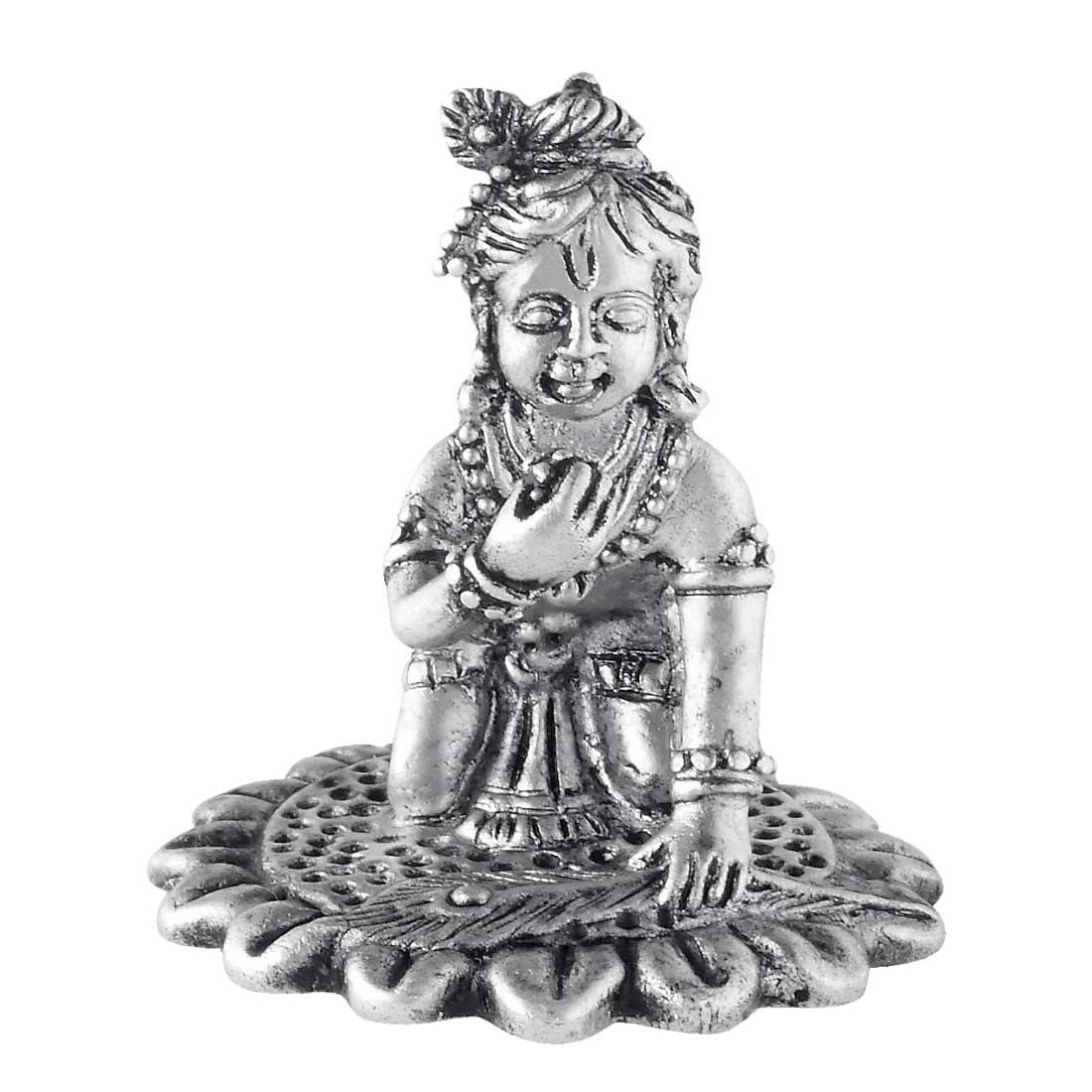 CaratCafe Silver Bal Gopal Krishna Idol for Car Dashboard ...