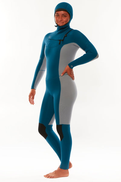 Sisstrevolution My seas 5/4 Hooded Chest Zip Full Wetsuit - Laguna