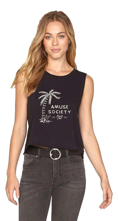 Amuse society Totally beachin vest top -black