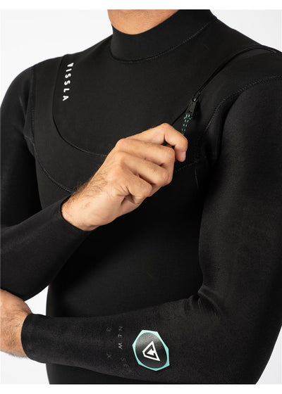 Vissla New Seas 4-3 V-Zip Wetsuit, GRA