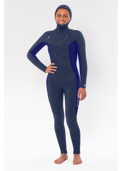 Sisstrevolution My seas 5/4 Hooded Chest Zip Full Wetsuits - blue moon