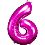 Pink Number 6 Balloon