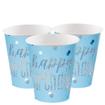 Blue Birthday Glitz Cups