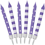 Purple Dots & Stripe Candle