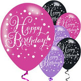 Happy Birthday Pink Mix Sparkling Celebration Balloons