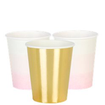 We Heart Unicorn Gold & Pink Paper Cups