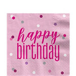 Pink Birthday Glitz Napkin