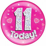 'I AM 11 TODAY' Jumbo Badge
