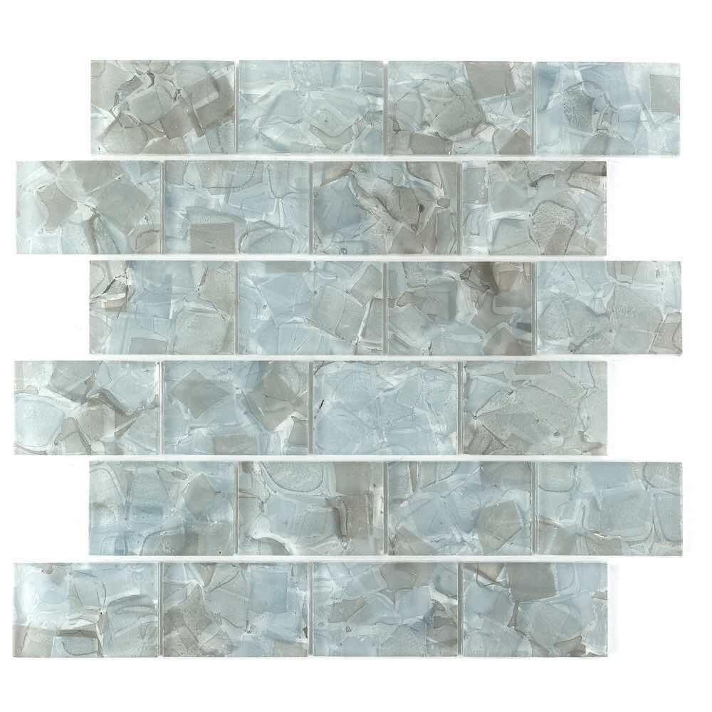 Liquid Glass Mosaic Tile Aqua 18 x 18