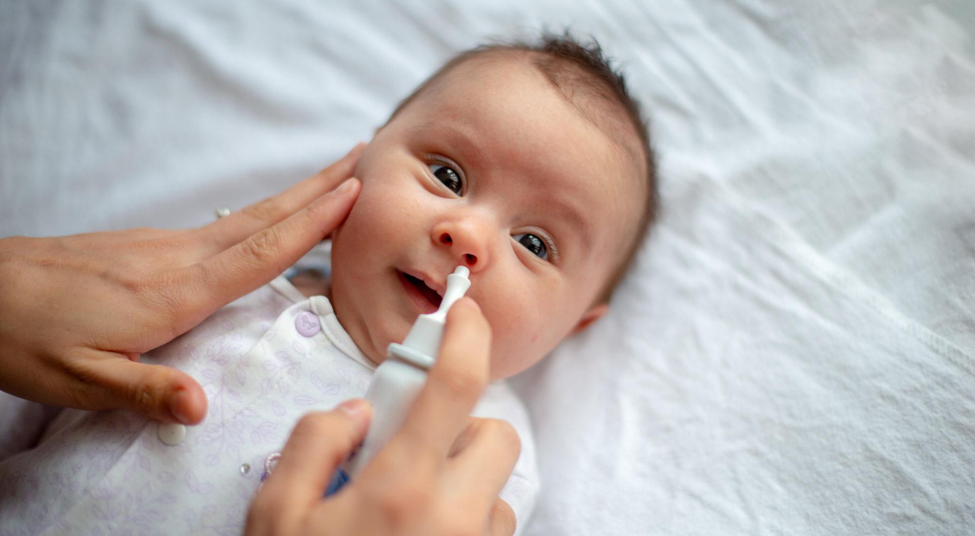 nasal spray in baby's eye