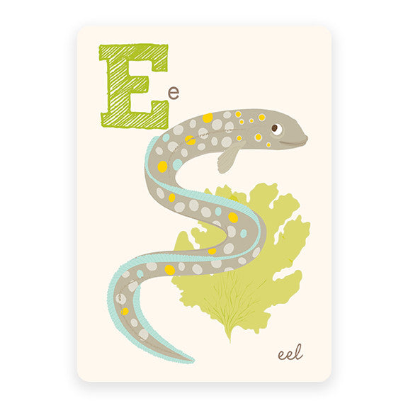 E is for Eel ABC alphabet wall art | Sea Urchin Studio