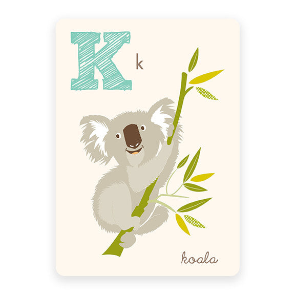 Leer bijlage Frons K is for Koala ABC Alphabet Wall Art | Sea Urchin Studio