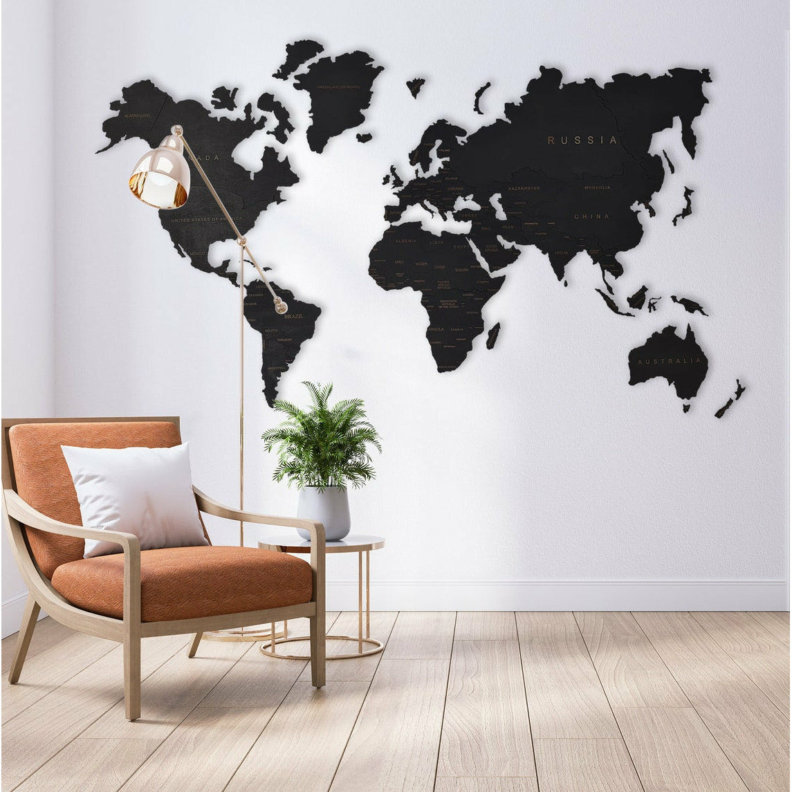Wooden Map Rustic Wall Art Home Large Travel Map Wood Gift | Your Refurnished
