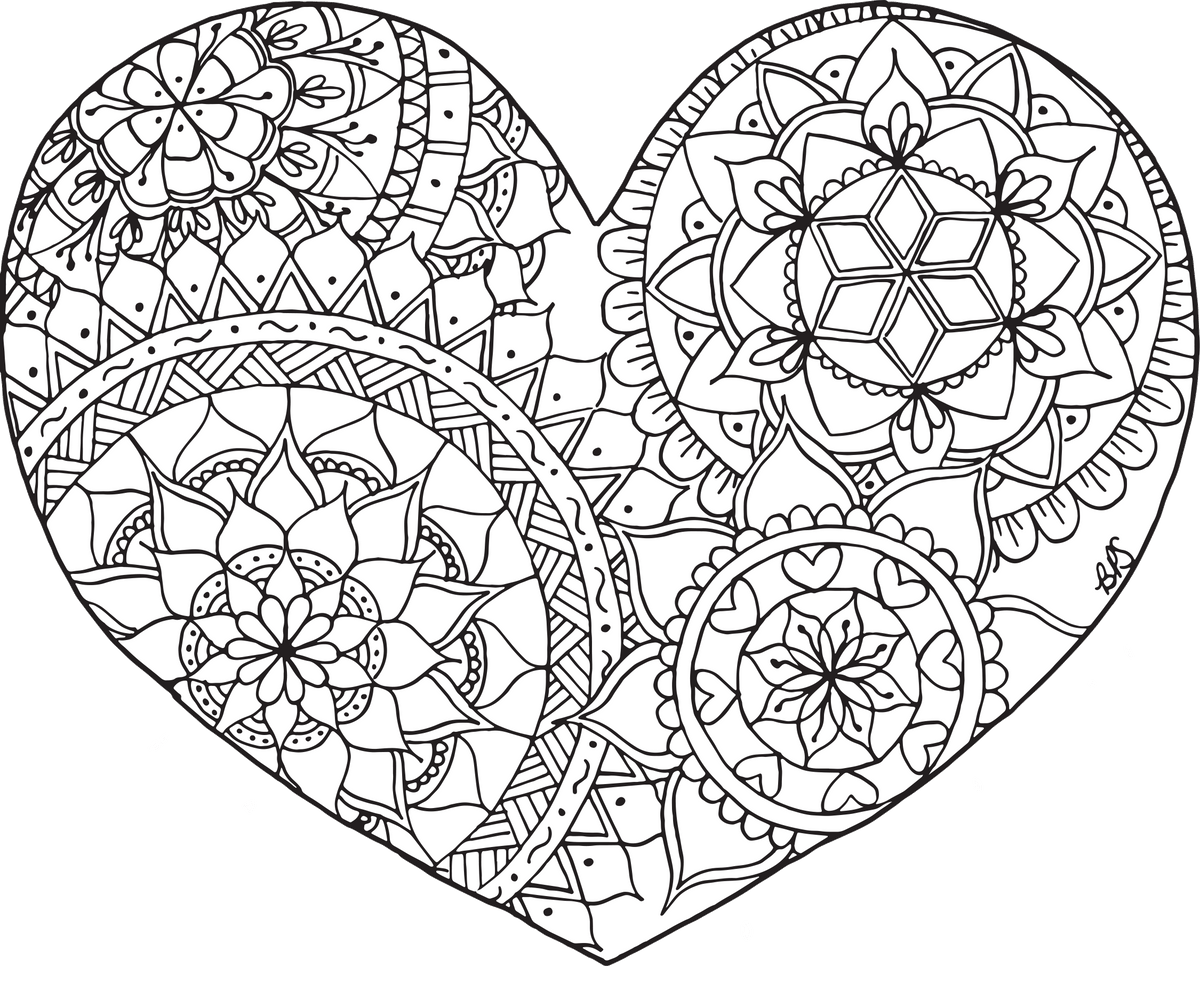 heart coloring page