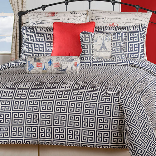 Navy Europa Bedding Greek Key American Made Dorm Home