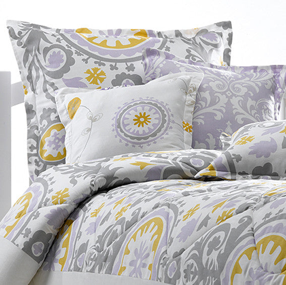 Lavender Gray Suzani Duvet American Made Dorm Home