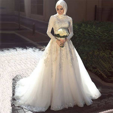 fully covered wedding gowns