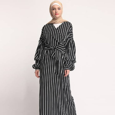 striped abaya