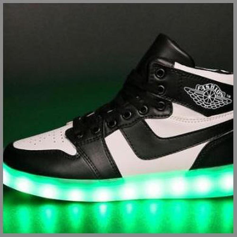 LED sports shoes sneakers high top USB - B & | LED Light Shoes