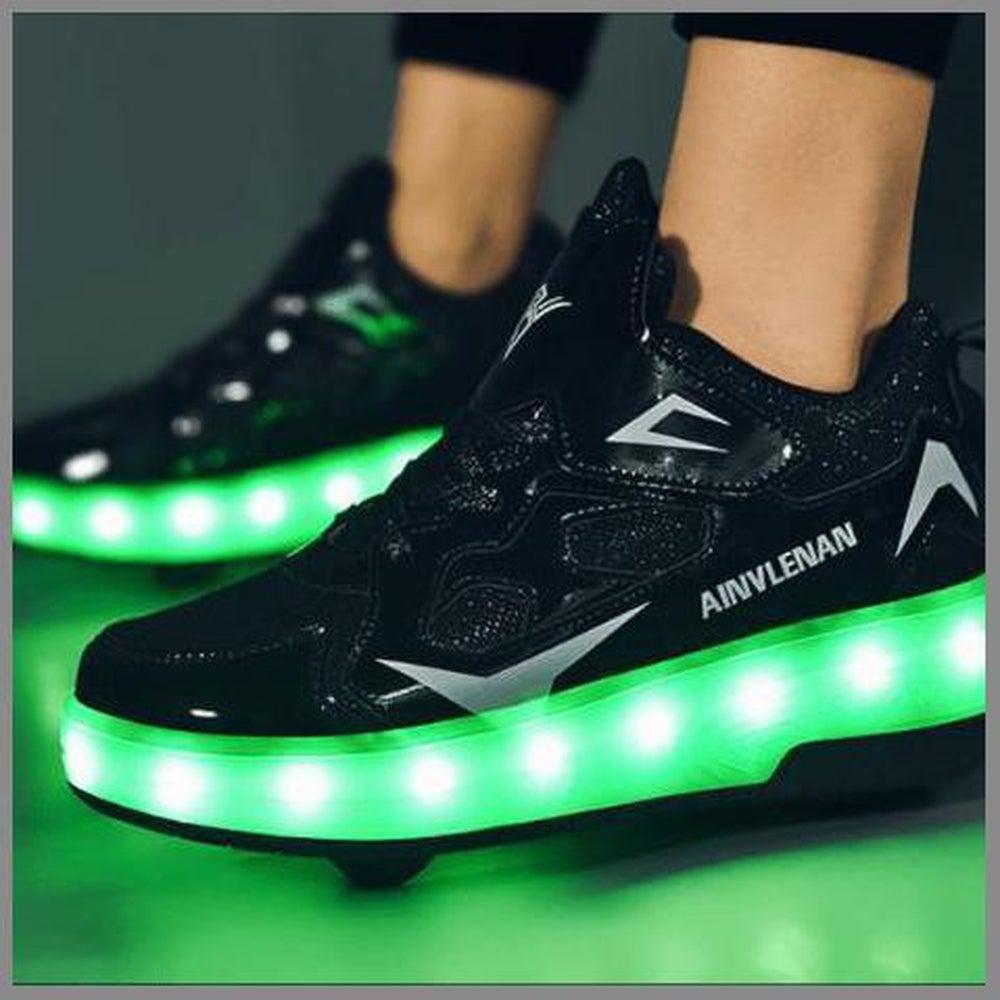 Children Two Wheels  Glowing Sneakers Led Roller Skate Shoes Kids Led Shoes USB