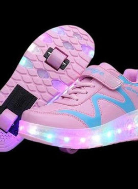 eindpunt Ontdek Begunstigde LED Roller Shoes Pink Wiggle kids and adults led shoes