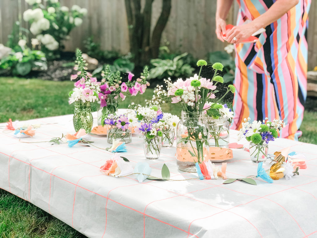 fairy garden birthday party table decor