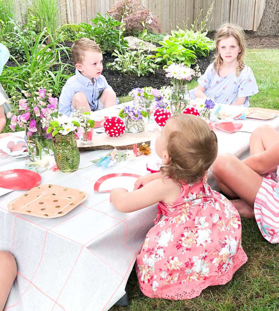 fairy garden birthday party table set-up