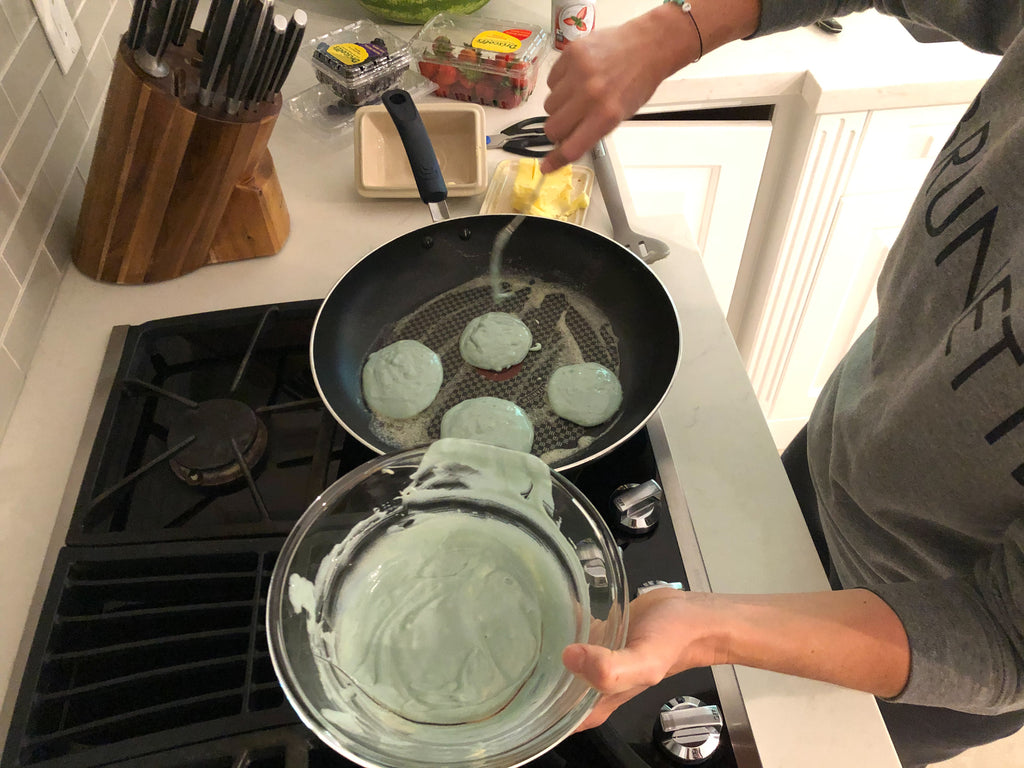 cooking pancakes back to school party