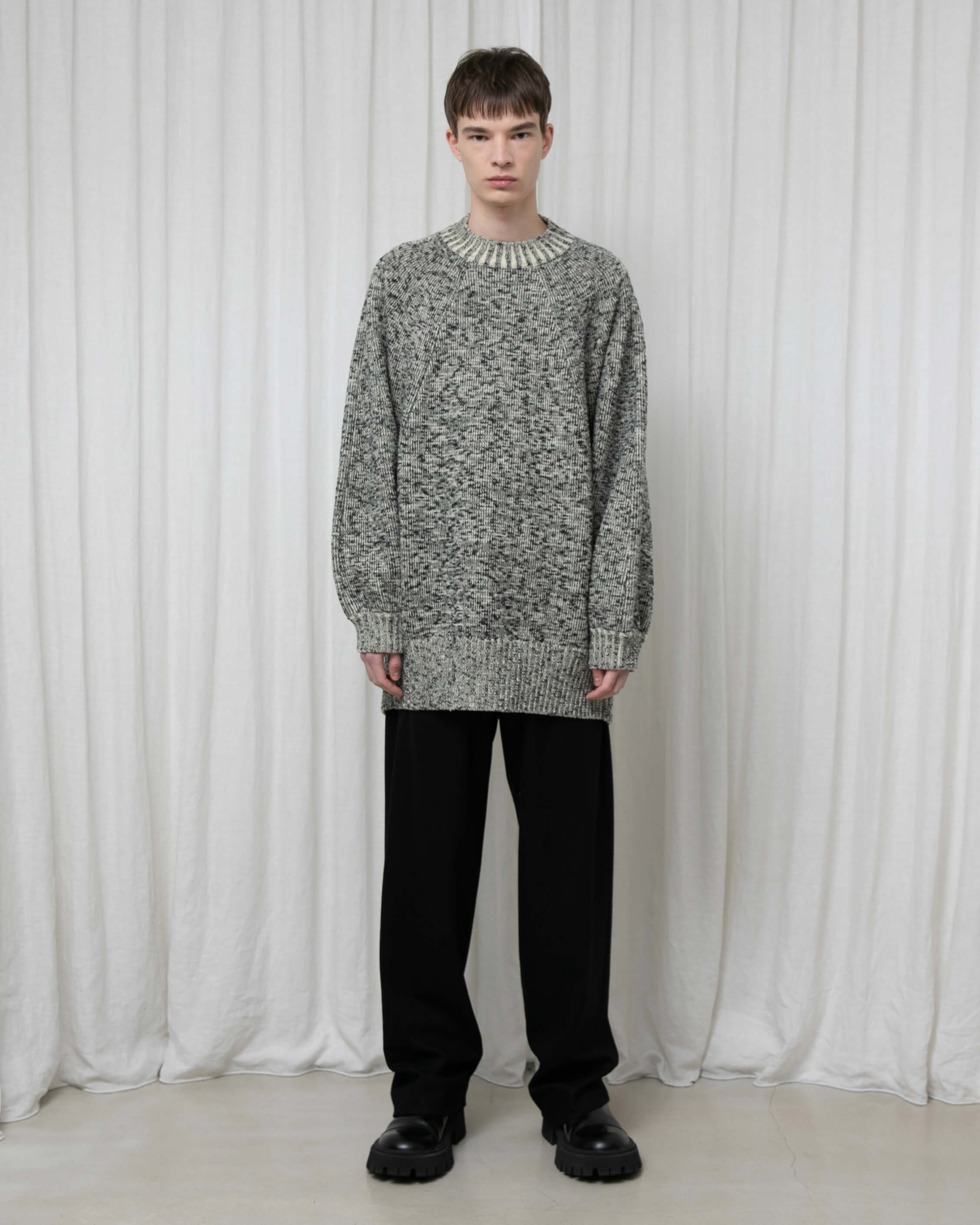 ゼロエイト 08sircus - 08sircus Wool Cotton melange sweaterの と