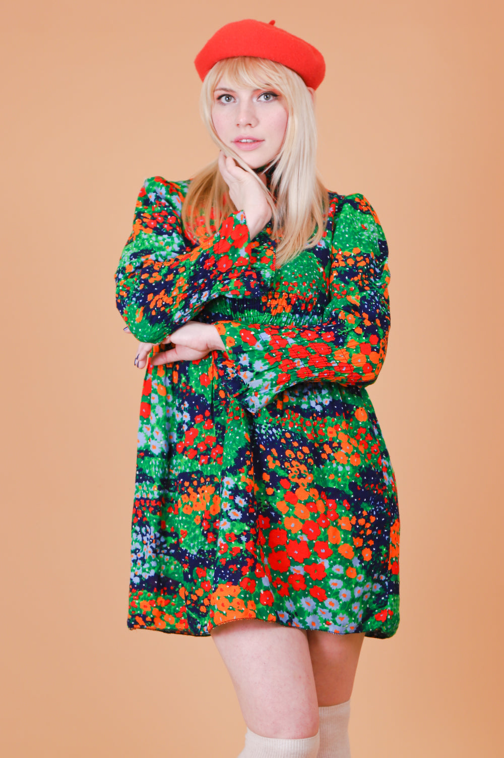 Vintage 1960's Flowers of the Cosmos Mini-Dress