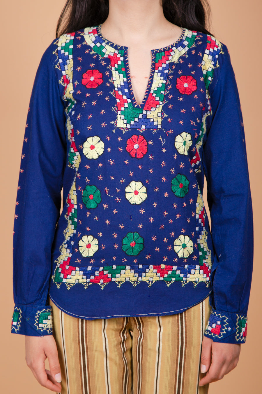Vintage 1970's Indian Summer Embroidered Top
