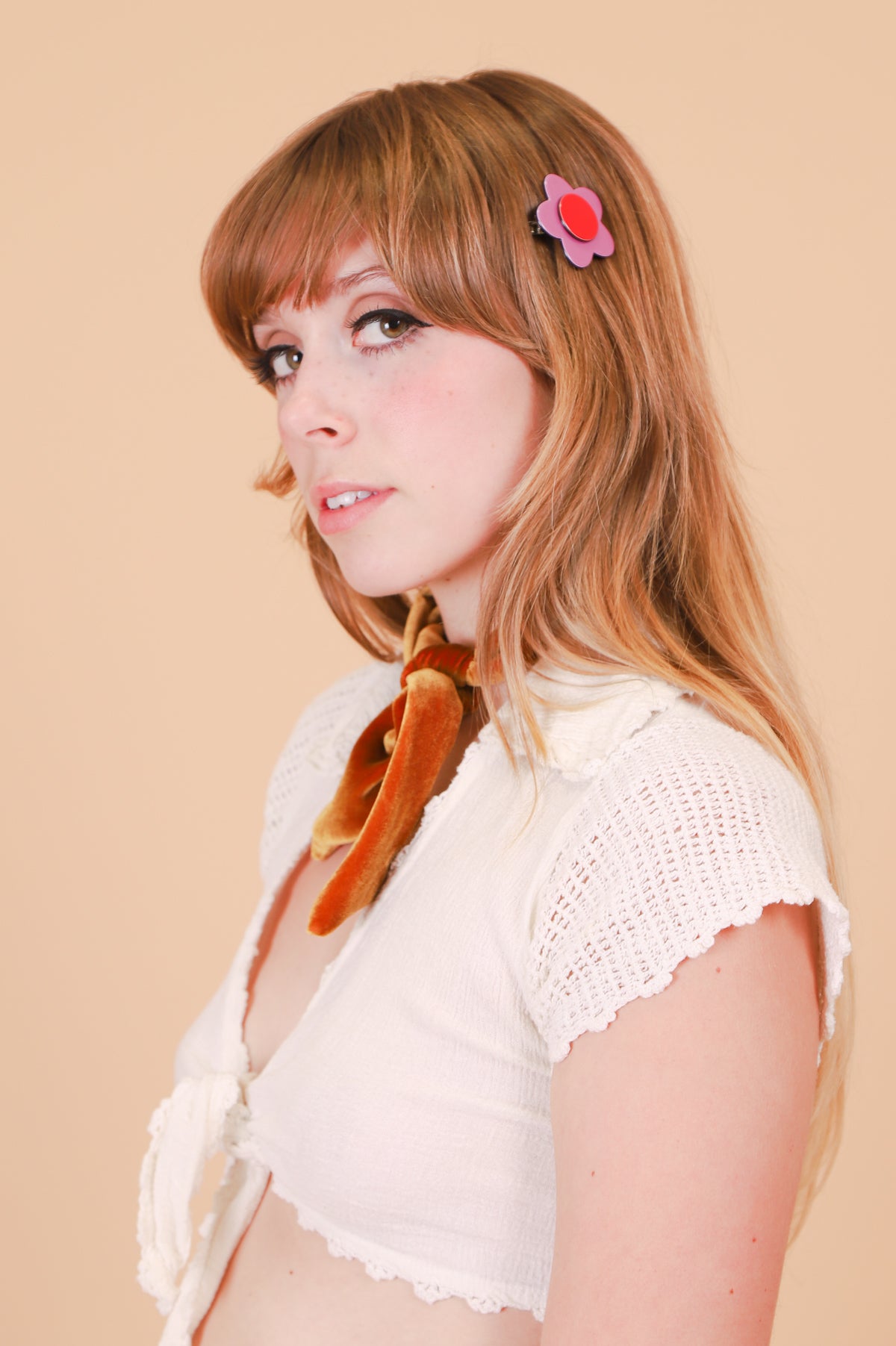 Bibi Flower Hair Clip in Purple