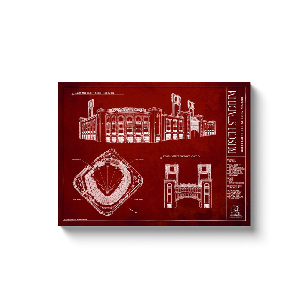 St Louis Cardinals - Busch Stadium - Team Colors - 18x24" Canvas