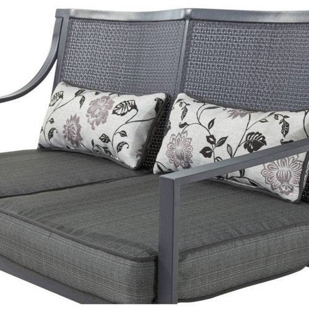 500 lbs Capacity Alexandra Square Patio Love seat Bench in Gray