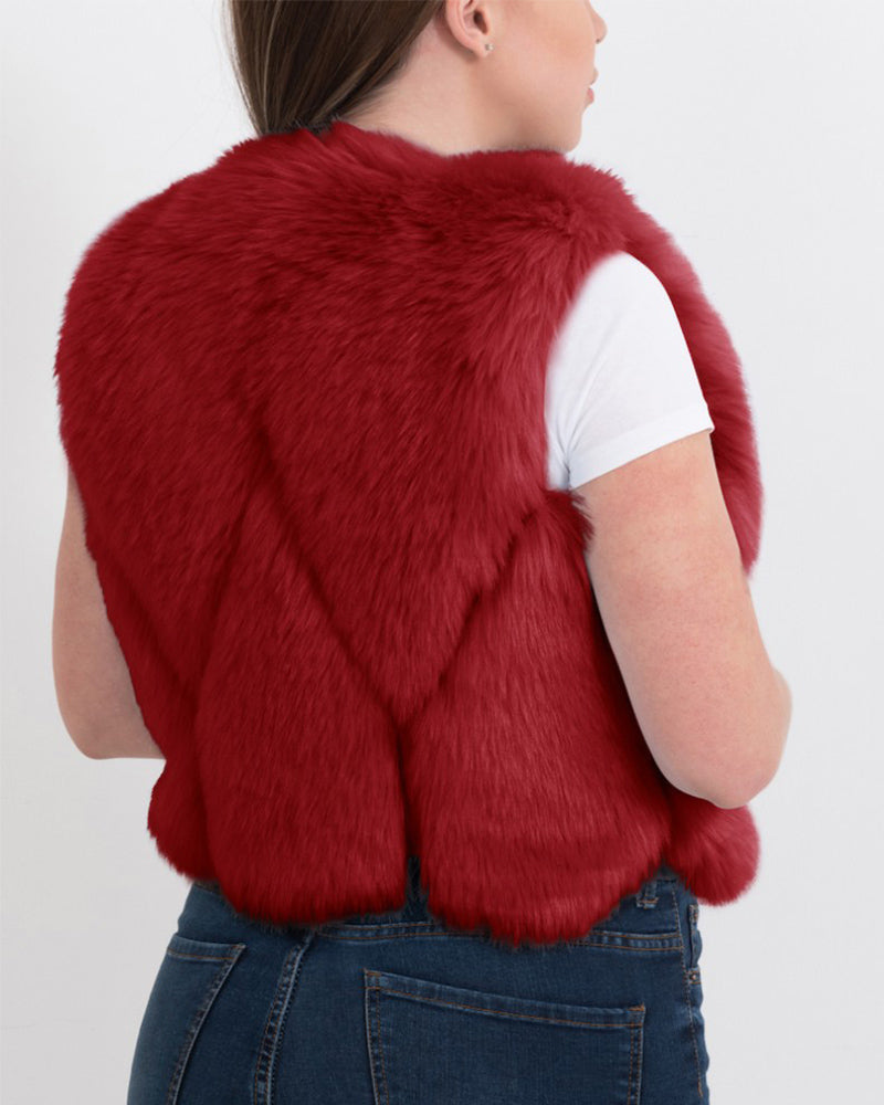 red fur vest